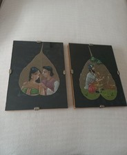 Coppia di dipinti indiani su