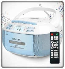PICCOLO BOOMBOX RADIO CASSETTE CD COL BIANCO/CELESTE BELLO ED EFFICIENTE (NUOVO)