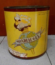 SCATOLA IN LATTA ANNI 60 " MONDIALE GEL " BARATTOLO PREPARATO PER GELATI VINTAGE