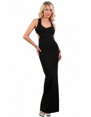 Vestito abito lungo nero - abito,