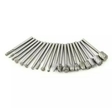 Set 20 mini frese raspe in acciaio per dremel lavorazione rifinitura legno 3 mm