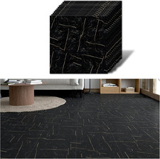 Pavimento PVC Adesivo Effetto Marmo Nero Piastrelle Adesive Pavimento Bagno Matt