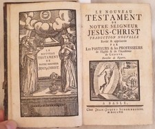 LE NOUVEAU TESTAMENT DE NOTRE SEIGNEUR VANGELO PROTESTANTE BIBBIA BIBLE 1757