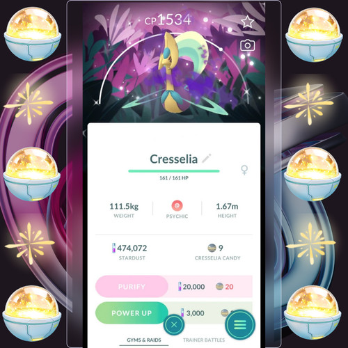 Shiny cresselia lucky - shiny, bg