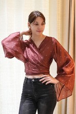 Top avvolgente pura seta