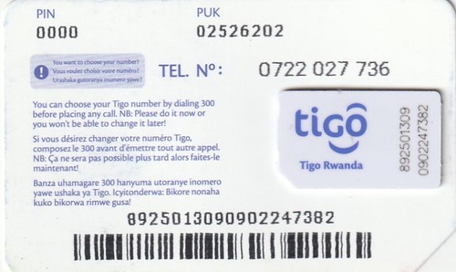 Ruanda gsm sim tigo - /,
