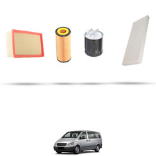 HOFFCAR Kit tagliando - 4 filtri per Mercedes Vito II (639) 111 CDI 80kw Dal 200