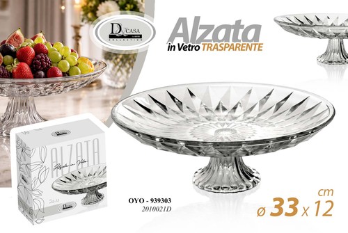 Alzata vetro trasparente tonda