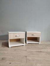 80280 Coppia comodini bianchi con cassetto