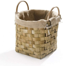 VERDELOOK Cesta Portalegna Rotonda Intrecciata in Materiale Naturale E Interno i