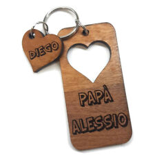 ✅ PORTACHIAVI IN LEGNO PERSONALIZZATO FESTA PAPA' IDEA REGALO INCISIONE LASER