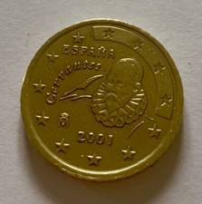 ???? Lotto Moneta 50 Centesimi Spagna 2001 Euro Cent Spain Cervantes Eu Coin
