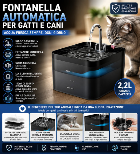 Fontanella automatica gatto - fontanella,