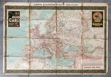 Olio CARLI - CARTINA EUROPA POLITICA - Vintage