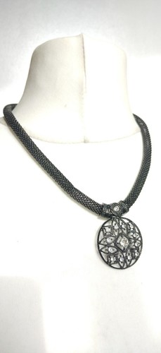 Collana rete grigio scuro - grigio,