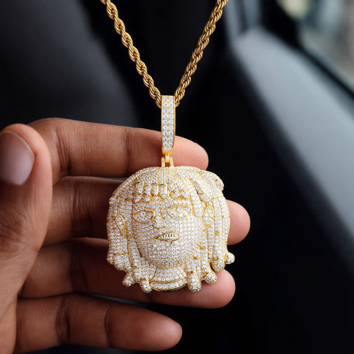 Ciondolo dreadlock iced out - dreadlock,