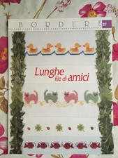 Schema punto croce Ricamo Bordure File di amici papere gatto pesci