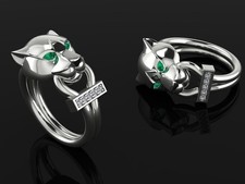 anello pantera argento 925