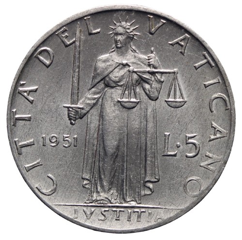 Vaticano 5 lire 1951 - lire,