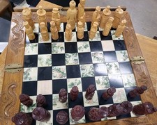 Antico set scacchi scene