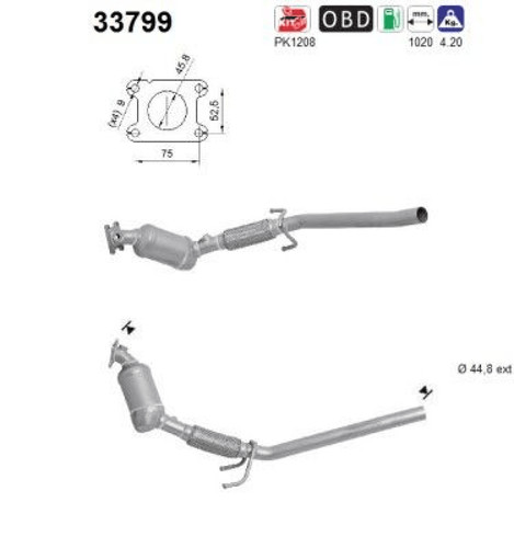 Catalizzatore per seat skoda - per,