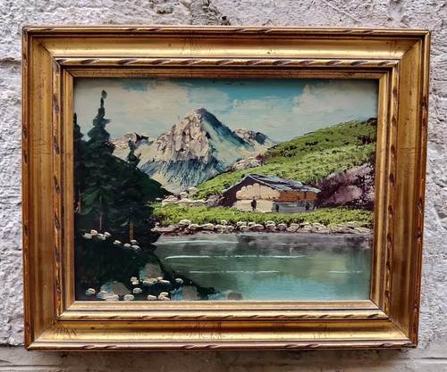 Old oil painting board - old, on