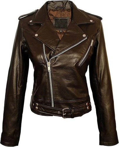 Giacca moto donna vera pelle