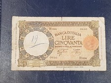 Banconota 50 Lire Lupetta