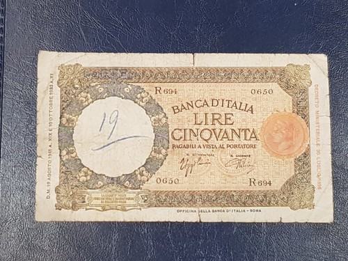 Banconota lire lupetta - banconota,