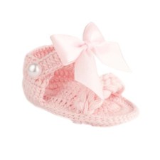 Sandali con fiocco rosa