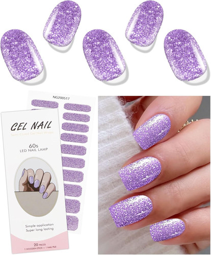 Unghie gel adesive glitter - unghie,