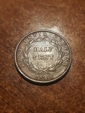 EAST INDIA COMPANY - HALF CENT 1845 - B_258.
