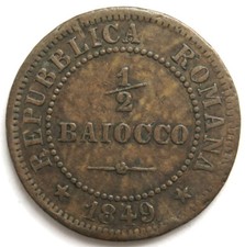 [R3627] 1/2 Baiocco 1849