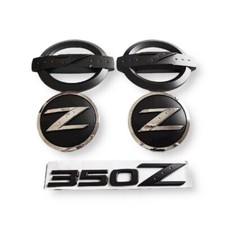 Per NISSAN 5PCS 350Z Fairlady Z Emblemi Lato Anteriore Posteriore Badge Nero Opaco