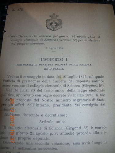 Regio decreto 1895 - 1895, conv