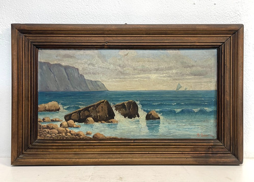 Antico quadro dipinto marina - antico,