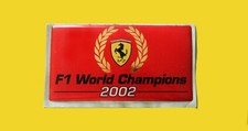 FERRARI ADESIVO GOMMATO UFFICIALE FASCAL F1 WORLD CHAMPIONS 2002