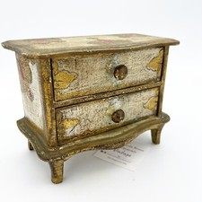 Mobile antico in miniatura comò stile veneziano portagioie legno con cassetto