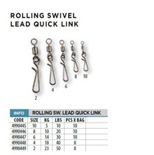 CLIP MOSCHETTONE LINEA EFFE CON GIRELLA SGANCIO RAPIDO 10 Pezzi  PESCA PIOMBO