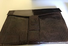 Borsa a mano  pochette clutch Enrico Coveri pelle lucertola marrone vintage - 