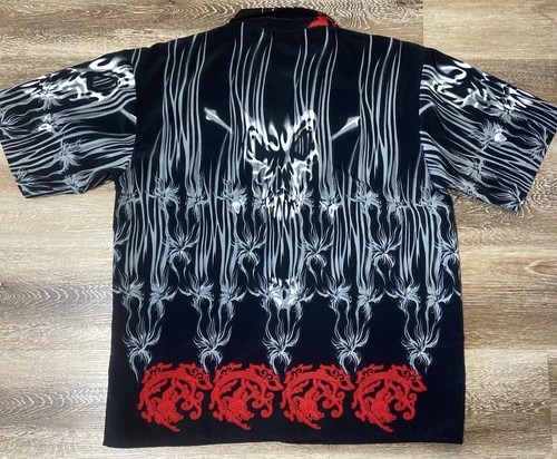 Shirt micro skull flames - z,