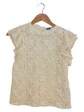 Camicia donna Zara beige pizzo