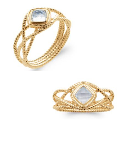 Anello acquamarina placcato - anello,