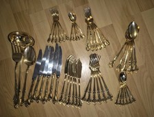 Posate placcate oro 23/24 carati placcate oro duro Macelesa Solingen 51 pezzi