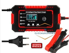 Caricabatterie Emergenza Auto 12V 6A 5A 3A Automatico Intelligente con display