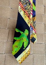 Gianni Versace CRAVATTA 100% SETA ORIGINALE 1980's Luxury Tie ITALY