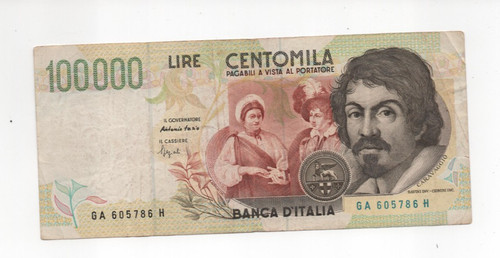 100000 lire caravaggio tipo - caravaggio, ii