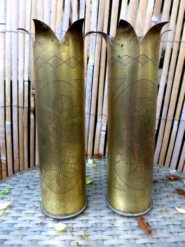 Ww1 pair trench art - ww1, of
