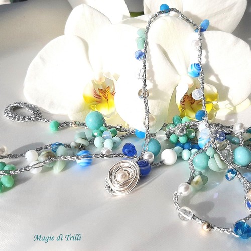 Collana lunga donna - , "cielo"