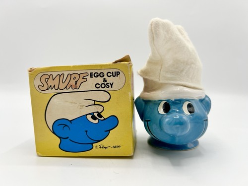 Vintage 1980s smurfs egg cup - 1980s,